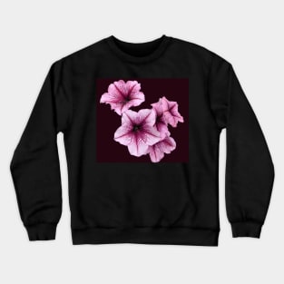 Pink Petunia Flowers Crewneck Sweatshirt